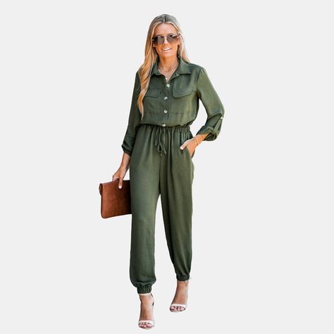 Long Sleeve Denim Jumpsuit, Jogger Jumpsuit, Black Denim Overalls, Going Out Looks, Black Overalls, Everyday Adventures, Living Proof, Dark Forest Green, Fashion Joggers