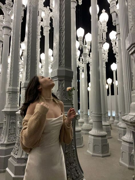 Rose Day Pic, Lacma Lights, Aesthetic Asian Girl, Nyc Photo Ideas, Aesthetic Dress Outfit, Los Angeles Pictures, Rose Picture, Blurry Aesthetic, Los Angeles Aesthetic