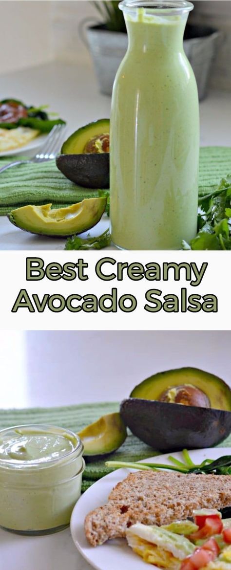 Creamy Avocado Salsa, Avocado Salsa Recipe, Creamy Salsa, Salsa Guacamole, Healthy Nutrition Plan, Guacamole Salsa, Nutrition Food, Creamy Dressing, Avocado Sauce