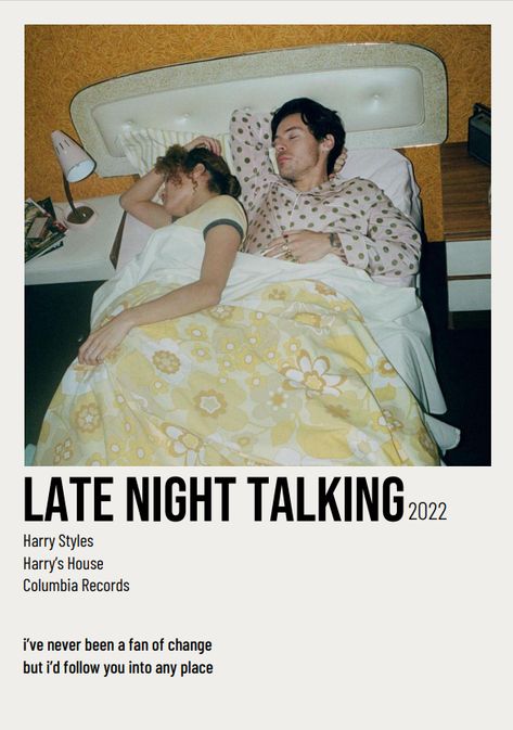 Late Night Talking Poster, Harry Styles Late Night Talking, Late Night Talking, Mini Polaroid, Album Posters, Harry Styles Poster, Music Poster Ideas, Late Night Talks, Columbia Records