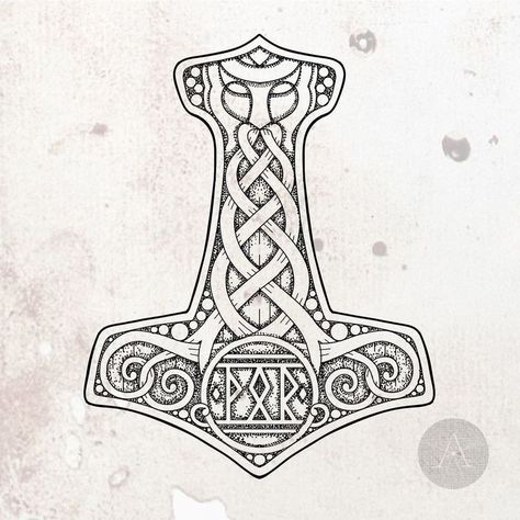 Thor Hammer Tattoo, Mjolnir Tattoo, Ancient Viking Symbols, Hammer Tattoo, Norse Mythology Tattoo, Viking Wallpaper, Scandinavian Tattoo, Lotr Tattoo, Arte Viking