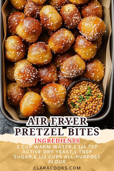 Air Fryer Pretzel Bites Air Fryer Party Snacks, Snacks In The Air Fryer, Air Fry Snacks, Pretzel Bites Air Fryer, Air Fryer Snacks Healthy, Quick Air Fryer Snacks, Air Fryer Soft Pretzel, Healthy Air Fryer Snacks, Air Fryer Snack Recipes