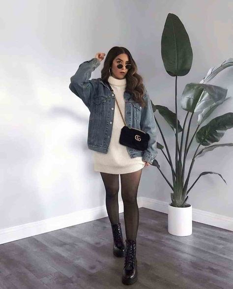 Denim Jacket Outfit, Neue Outfits, Causual Outfits, Looks Chic, Casual Winter Outfits, Outfit Inspo Fall, Looks Style, Winter Fashion Outfits, Looks Vintage