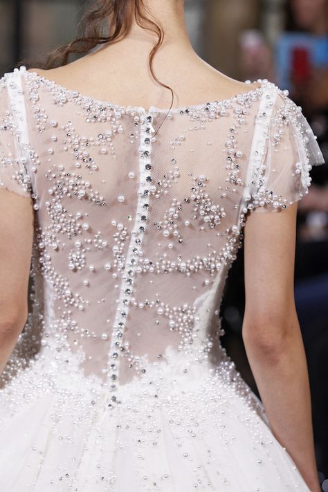 FW15 INES DI SANTO Love pearls and rhinestones mixed!!! Sarah Seven, 27 Dresses, Claire Pettibone, Wedding Gowns With Sleeves, Lace Wedding Dress With Sleeves, Most Beautiful Wedding Dresses, Winter Bride, Beautiful Wedding Gowns, Christian Fashion