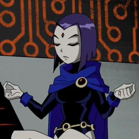 Raven From Teen Titans, Teen Titans, Purple Hair, Anime Character, Screen, On Twitter, Purple, Twitter, Hair