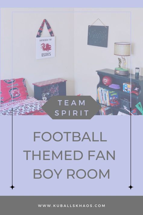 Functional football themed room for young boy! Football Themed Boys Room, Football Themed Room, Feng Shui Rules, Fan Boy, Football Theme, Football Themes, Themed Room, Football Boys, Rooms Reveal