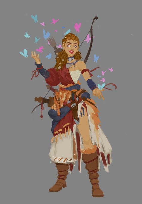 ArtStation | Sen Xie submission on Character Design Dnd Ranger Character Design, Dnd Twins, Twins Characters, Ranger Character Design, Rowan Aesthetic, Medieval Character Design, Mom Characters, Weird West, Interesting Characters