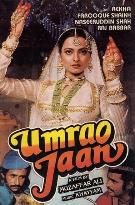 Hindi Typography, Umrao Jaan, Rekha Ji, Naseeruddin Shah, Bollywood Movie Posters, Bollywood Makeup, City Posters, Old Film Posters, Home Posters