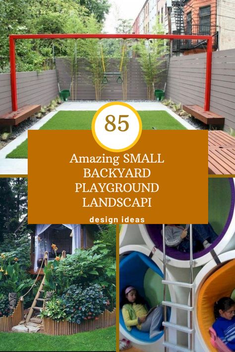 85+ Amazing SMALL BACKYARD PLAYGROUND LANDSCAPING IDEAS #backyardlandscapingideas Side Yard Playground, Small Backyard Playground Ideas, Small Backyard Playground, Small Outdoor Kids Play Area, Small Playground Ideas, Small Backyard Kids Play Area, Small Yard Ideas For Kids, Small Playground Backyard, Small Backyard Play Area For Kids