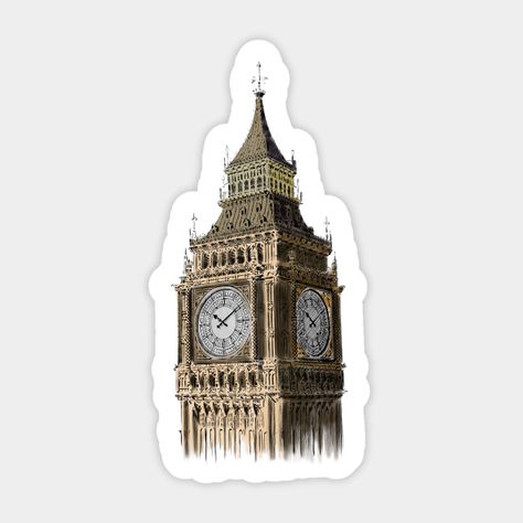 A nostalgic sticker of the iconic London landmark, Big Ben. Perfect for any history buff or lover of all things British. #bigben #london #vintage . #Uk_Stickers #Scrapbook_Printing #Scrapbook_Stickers_Printable #Art_Deco_Posters Cute Stickers For Laptop, Digital Journaling Stickers, Old Money Stickers, Laptop Design Stickers, Uk Stickers, London Stickers, Stickers To Print, Classic Stickers, Pink Wallpaper Laptop