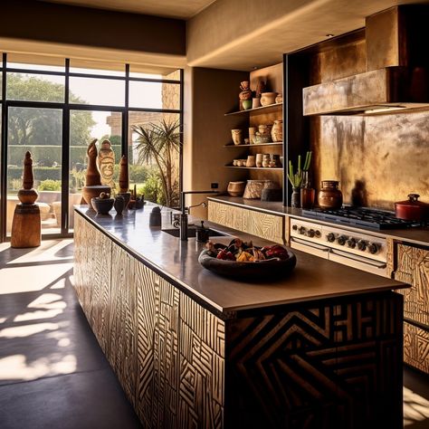 Afrocentric Kitchen Decor, Modern African Home Design, African Inspired Kitchen Decor, African Kitchen Design, Modern African Kitchen Design, Afrocentric Kitchen, African Inspired Kitchen, African Kitchen Decor, Afro French Decor