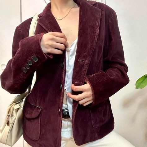 Northern Reflections Vintage Burgundy Corduroy Blazer  Burgundy Corduroy Jacket Outfit, Corduroy Jacket Outfit, School Clothes, Corduroy Blazer, Jacket Blazer, Corduroy Jacket, Classic Vintage, School Outfits, Jacket Outfits