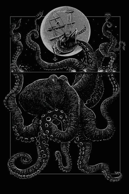 Salon Tattoo, Kraken Art, Octopus Drawing, Octopus Tattoos, Scratchboard Art, Art Alevel, Zodiac Tattoos, Octopus Art, Sea Art