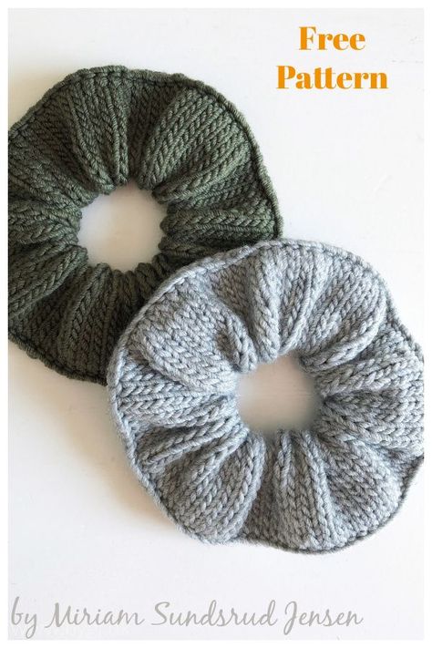 Knitted Scrunchies, Scrunchies Pattern, Quick Knitting Projects, Knitting Projects Free, Small Knitting Projects, Knitting Patterns Free Beginner, Scrunchies Diy, Easy Knitting Projects, Beginner Knitting Patterns