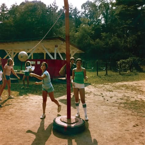 Vintage Summer Camp Aesthetic, 80s Summer Camp Aesthetic, Summer Camp Counselor Aesthetic, Sleepaway Camp Aesthetic, Summer Camp Cabin, Andy Sweet, Tether Ball, American Summer Camp, Slasher Summer