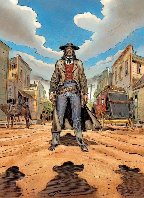 Spaghetti Western Art, Cowboy Standoff, Rdo Outfits, Wild West Art, Western Photos, Weird West, Western Posters, Western Photo, Western Artwork