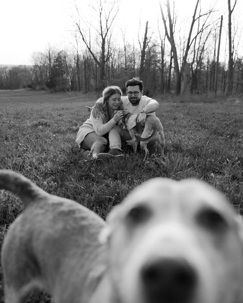 This one is for all the fur parents out there — the moment that these two mentioned to me that they wanted to do a photo session capturing them as a family with their 3 dogs, I truly could not contain my excitement! As a fur babe mom of 3 myself, I knew just how important and meaningful having these moments captured in time will be for this little family! We spent the night exploring the open field, and letting these cutie doggos just run around and be dogs! A dream session truly! 🥰💗🐶🐾 Dog Parent Photoshoot, Winter Family Photos With Dog, Family Photoshoot With Pets, Family And Dogs Photoshoot, Family With Dog Photography, Dog Family Photos, Family Pics With Dogs, Family Photo With Dog, Family Portrait With Dog