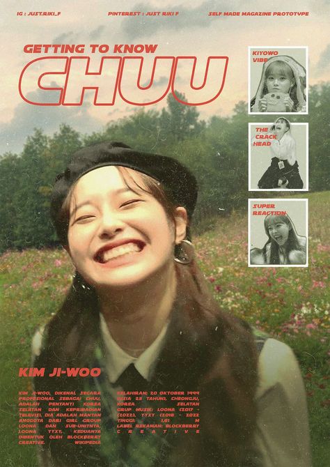 Magazine Vintage Aesthetic, Loona Outfits Inspired, Aesthetic Graphic Poster, Poster Edit Ideas, Kpop Photobook Layout, K Pop Graphic Design, Green Kpop Poster, Korean Magazine Cover, Loona Magazine