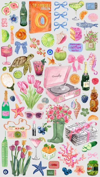 Check out brynnborden's Shuffles 🌿🫐🌺🍊 #pretty Scrapbook Wallpaper Aesthetic, Summer Prints Wallpaper, Cute Backgrounds For Iphone, Cute Summer Wallpapers, Summer Scrapbook, Art Journal Therapy, Phone Wallpaper Patterns, Cute Patterns Wallpaper, Summer Wallpaper