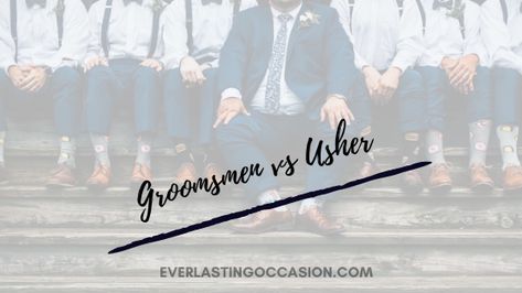 Groomsmen vs Usher - What Is The Difference Between The Two? Discover the roles and responsibilities for the groomsmen and usher at a wedding. We also look at whether groomsmen can be ushers and whether or not groomsmen and ushers wear the same thing #groomsmen #groomsman #groom #usher #ushers #weddingusher #weddinggroomsmen #weddingday Wedding Usher Proposal, Wedding Ushers, Junior Groomsmen, Roles And Responsibilities, Wedding Groomsmen, What Is The Difference Between, Wedding Board, The Two, A Wedding