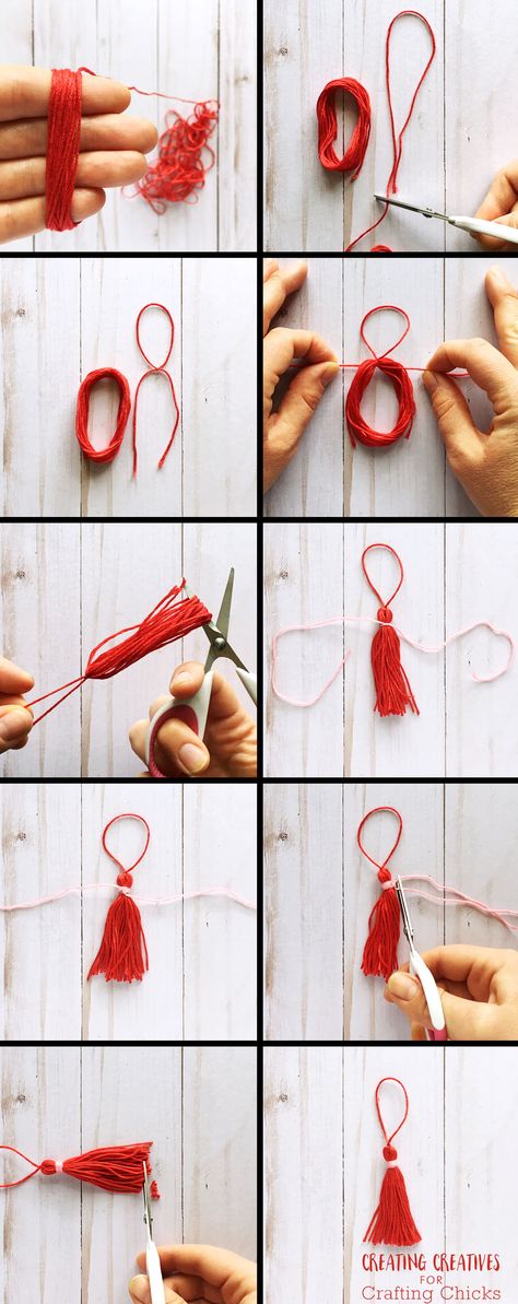 Make Tassels, Macrame Items, Bookmarks Ideas, Knotted Bracelets, Crochet Valentines, Bookmark Diy, Handmade Bookmarks Diy, Diy Crafts Bookmarks, How To Make Tassels