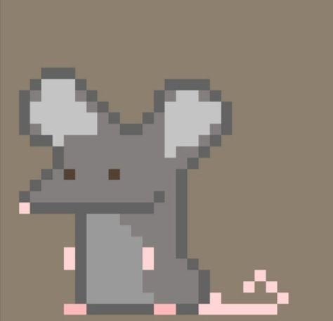 Rat Pixel Art Grid, Rat Pixelart, Rat Perler Beads, Rat Pixel Art, Mouse Pixel Art, Funny Rats, Game Designer, Pixel Beads, Easy Perler Beads Ideas