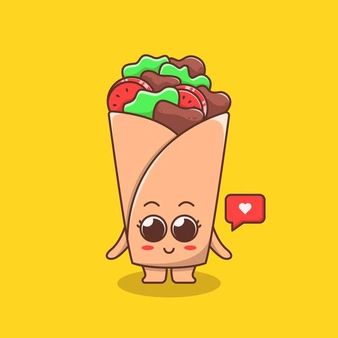 Premium Vector | Illustration of cute kebab expression flat cartoon Bread Icon, Hot Dog Pizza, Rose Outline, Restaurant Drinks, Vegetable Illustration, Doner Kebab, Steak And Shrimp, Food Concept, Symbol Design