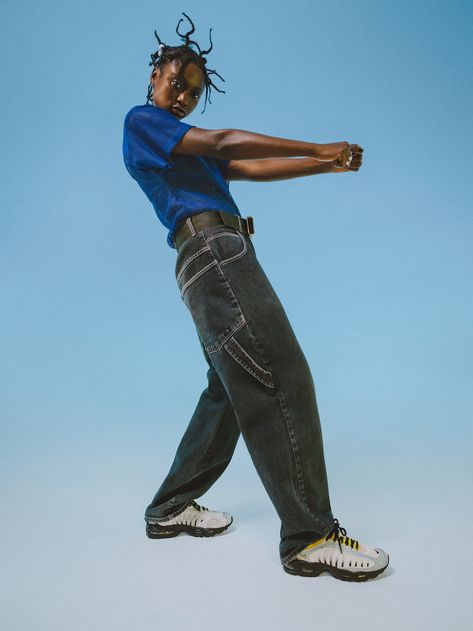 Nike Air Tailwind IV 20th Anniversary | Office Magazine Nike Editorial, Streetwear Poses, Purple Frog, Y2k Photoshoot, Office Magazine, Nike Air Tailwind, 90s Fashion Men, Male Models Poses, Streetwear Male