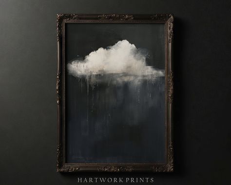 Cloud Printable Dark Academia Wall Art, Vintage Dark Cottagecore Prints, Moody Farmhouse Home Decor, Gothic Abstract Cloud Oil Painting - Etsy Cloud Oil Painting, Cloud Printable, Dark Academia Home Decor, Cottagecore Prints, Moody Farmhouse, Dark Academia Wall Art, Academia Wall Art, Dark Academia Wall, Moody Art