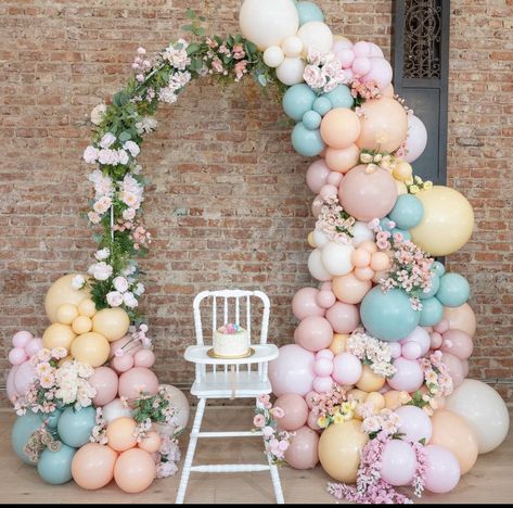 Tuftex Balloons, Floral Balloon Arch, Baby Shower Balloon Arch, Whimsical Birthday, Flower Birthday Party, Fairy Garden Birthday Party, Bridal Shower Balloons, 18th Bday