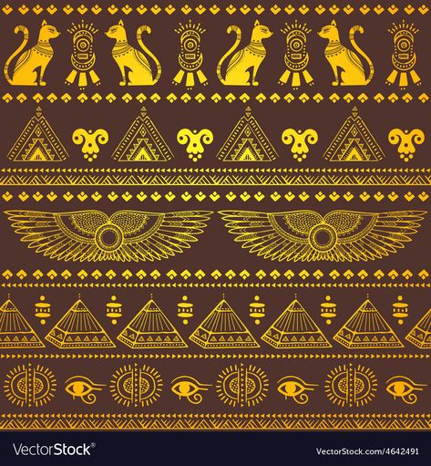 Egyptian Patterns, Egypt Symbols, Egyptian Design Pattern, Egypt Design, Egyptian Pattern, Egyptian Motifs, Egyptian Design, Catty Noir, Ancient Egypt Art