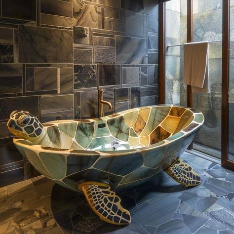 Turtle Tub, Turtle Bathroom Decor, Turtle Bathroom, Dream House Rooms, Dream House Interior, Bath Tub, House Goals, Dream House Decor, Cool Rooms