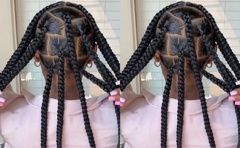 Braiding Parts For Box Braids, Jumbo Braiding Pattern, Jumbo Box Braids Layout, Box Braid Parts Pattern, Jumbo Braids Parting Pattern, Box Braids Parting Guide Jumbo, Jumbo Part Box Braids, Large Box Braid Parting Pattern, Large Braid Parting Pattern