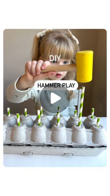 182K views · 4K likes | Rozanne | Bright Little Brains on Instagram: "Let’s RECYCLE & PLAY with this tap hammer activity!   We used:  ✔️ An egg carton  ✔️ Paper straws  ✔️ Hammer from @lovevery  Ideal for kids from 3+ years!  You can reuse it as many times you want.   Practicing hand-eye coordination, fine motor skills and focus and  concentration!🙌🏻  #learningthroughplay  #activitiesforkids  #kidsactivities  #busytoddlers  #playbasedlearning  #homeschoolpreschool #recycleandplay #diyplayideas #playhack #playidea  #easyplayideas #activitiesforkids #playtolearn  #toddlermama  #toddleractivities #toddlerfun #actividades  #playactivitiesforfun #earlyyearsideas #okuloncesioyun  #funforkids" Play Hacks, Focus And Concentration, Playbased Learning, Games For Toddlers, Toddler Fun, Egg Carton, Homeschool Preschool, An Egg, Learning Through Play