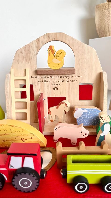 This Little Light Collective | Get them in the word with this Faith on the Farm wooden playset 👩🏻‍🌾🚜🌾 . . . . . #learnthroughplay #learningthroughplaying #intheword… | Instagram Wooden Playset, On The Farm, Learning Through Play, Wood Toys, The Farm, Toys, Wood, Instagram