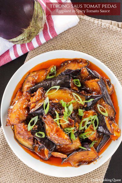 Indonesian Recipes, Steamed White Rice, Malaysian Cuisine, Asian Vegetables, Eggplant Dishes, Spicy Tomato Sauce, Indonesian Cuisine, Malaysian Food, Eggplant Recipes