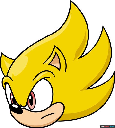 Learn How to Draw an Easy Super Sonic Face: Easy Step-by-Step Drawing Tutorial for Kids and Beginners. See the full tutorial at https://easydrawingguides.com/how-to-draw-an-easy-super-sonic-face/ . Sonic Face Printable, Easy Sonic Drawing, Sonic Thumbs Up, Classic Sonic Fan Art, Sonic Cookies, Tic Tac Toe Rocks, Sonic Cakes, Super Sonic Drawing, Fun Drawing Ideas