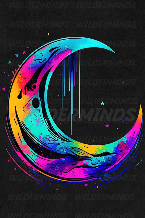 showing a celestial moon design in blue and purple colors on a transparent background. Moon Art Aesthetic, Moon Design Art, The Moon Aesthetic, Art Splatter, Dye Inspiration, Backgrounds Ideas, Negative Space Art, Moon Png, Trippy Aesthetic