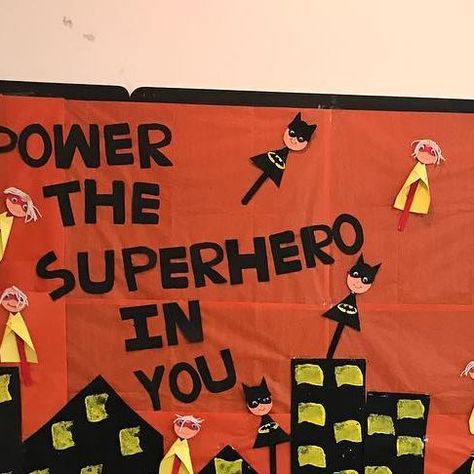 Batman City, Super Hero Comic, Health Bulletin Boards, Nurse Ideas, Hero Comic, Bulletin Board Ideas, School Bulletin Boards, Working With Children, Superhero Comic