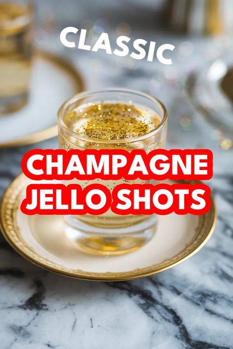 A photo of a  Classic Champagne Jello Shots a New Years Champagne Jello Shots Prosecco Jello Shots Recipe, Martini Jello Shots, Pineapple Jello Shots, Fancy Jello Shots, Fancy Jello, New Years Champagne, Edible Shot Glasses, Champagne Jello, Champagne Jello Shots