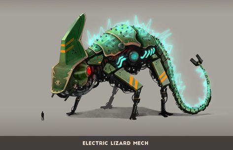 ArtStation - Lizard Mech - Chara-design & Environment, Eliette Scherer Mechanical Lizard, Mech Animals, Robot Lizard, Mecha Drawing, Robot Ideas, Rpg Items, Robot Designs, Mechanical Animals, Props Concept