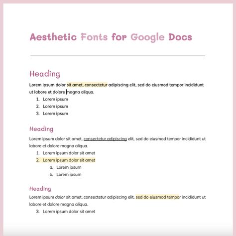 Google Doc Fonts Aesthetic, Aesthetic Google Doc Fonts, Google Docs Fonts Aesthetic, Cute Fonts On Google Docs, Word Document Design Aesthetic, Google Documents Aesthetic, Aesthetic Fonts Google Docs, Coquette Google Docs, Cute Google Docs Notes