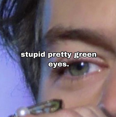 stupid 😭 pretty 😭 green 😭 eyes �😭 When He Has Green Eyes, His Green Eyes, Green Eyed Baby, Pretty Green Eyes, Grumpy Pants, Green Brown Eyes, Prettiest Eyes, Eyes Meme, Girl With Green Eyes