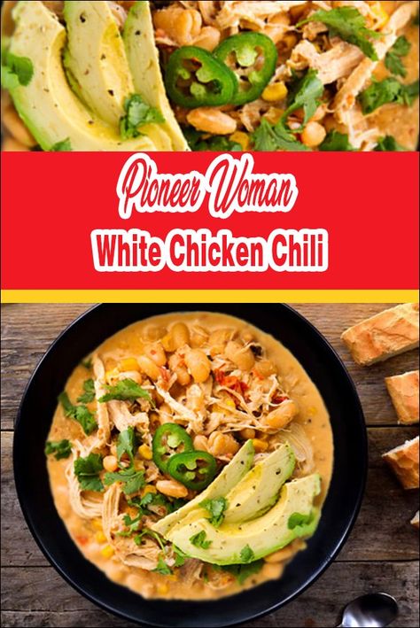 White Chicken Chili Pioneer Woman Pioneer Woman Chicken Chili, Chicken Chili Pioneer Woman, Chili Pioneer Woman, White Chicken Chili Pioneer Woman, White Chili Crockpot, Mccormick White Chicken Chili, White Bean Chicken Chili Crockpot, Pioneer Woman Chili, Crockpot Chicken Chili Recipes