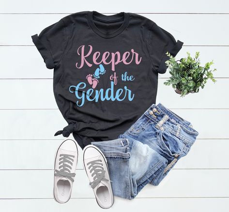 Party Gender Reveal Ideas, Keeper Of The Gender Shirt, Reveal Ideas Gender, 40th Birthday For Women, Keeper Of The Gender, Writer Shirts, Gender Reveal Ideas, Gender Reveal Shirts, Gender Reveal Gifts