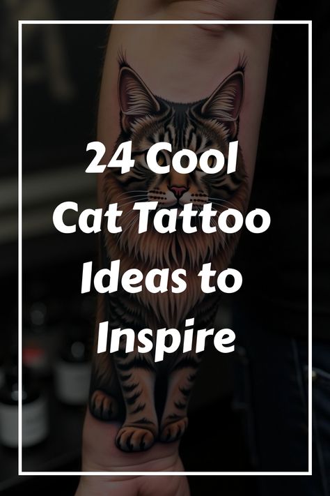 24 Cool Cat Tattoo Ideas to Inspire Cat And Coffee Tattoo, Pet Tattoo Ideas Cats, Cat Memorial Tattoo Ideas, Tattoos For Your Cat, Memorial Cat Tattoos, Cat Memorial Tattoo, Cat Tats, Cat Lover Tattoo, Cat Paw Tattoos