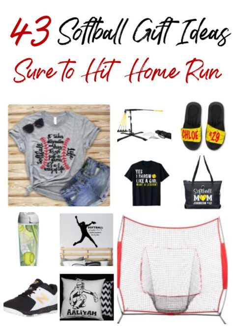 Hit a home run with these 43 softball gift ideas. They're perfect for any player or fan! Your softball player will love these softball gifts! #softball #giftguide #giftsforher #sportsgifts #christmasgifts Softball Gift Ideas, Quotes Volleyball, Softball Christmas, Softball Team Gifts, Basketball Cheer, Softball Tournaments, Softball Catcher, Softball Gifts, Volleyball Quotes