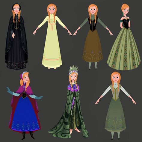 Anna Hair Frozen, Disney Princess Outfit Ideas, Disney Frozen Art, Princess Anna Costume, Princess Anna Dress, Anna Frozen Costume, Anna Dress Frozen, Character Design Disney, Princess Anna Frozen