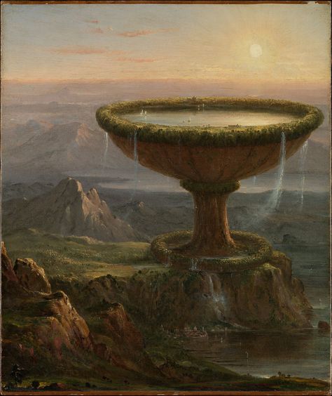 Thomas Cole inspired the generation of American landscape painters that came to be known as the Hudson River School. Romanticism Paintings, Taman Air, Walter Crane, John Everett Millais, Hudson River School, Francisco Goya, Landscape Wall Decor, Oil Painting Reproductions, Painting Reproductions