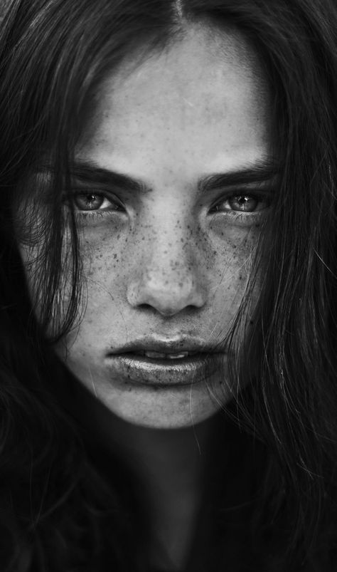 Kristine by Marteline on deviantART Auguste Herbin, Beautiful Freckles, Portraiture Drawing, Head Shots, Female Portraits, Brown Spots, Cat 2, Black And White Portraits, Portrait Inspiration